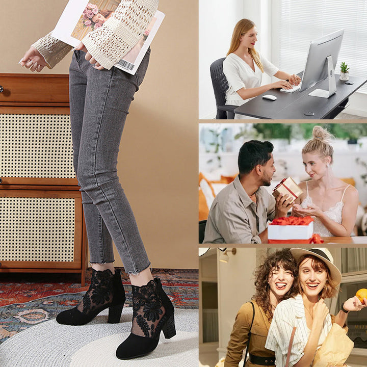 Women's high heels with elegant lace for summer