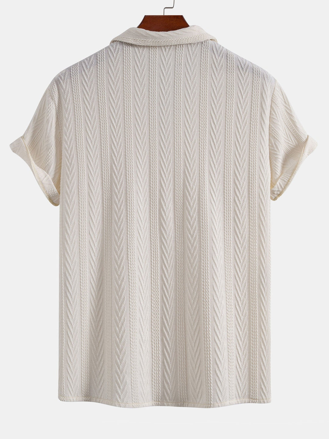 Textured Jacquard Set — Cuban Shirt & Anti-Wrinkle Straight-Leg Trousers
