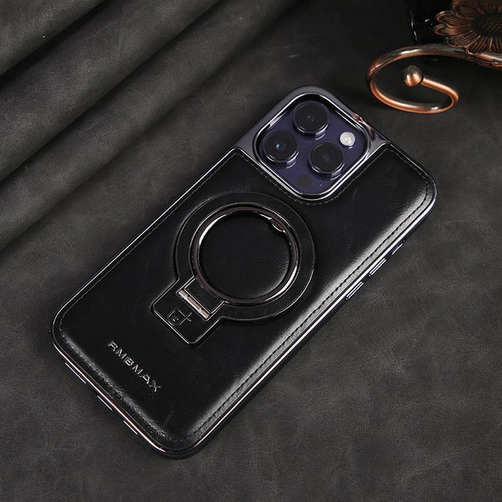 Axel - Luxury leather iPhone case with invisible kickstand