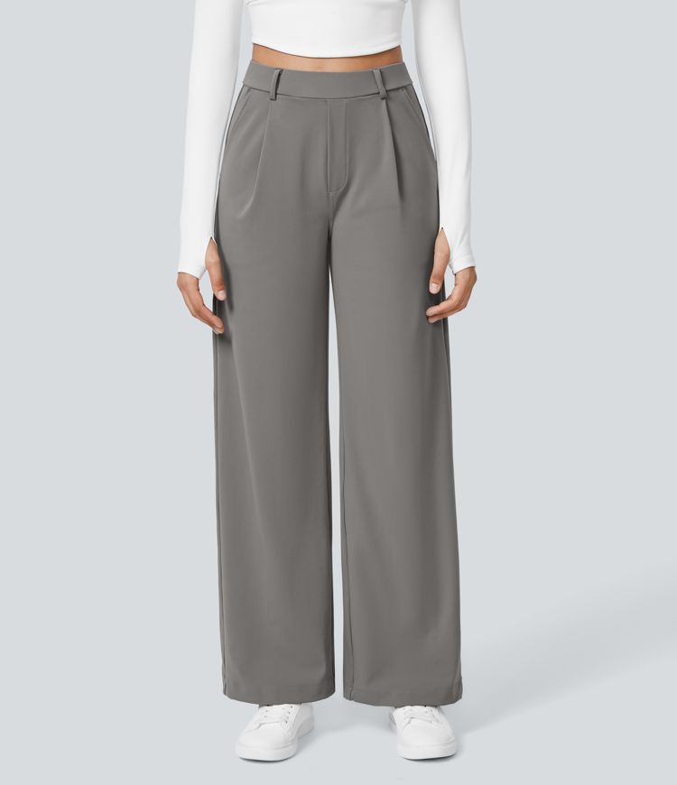 Bianca Linea – Pleated stretch fabric trousers with style &amp; freedom of movement