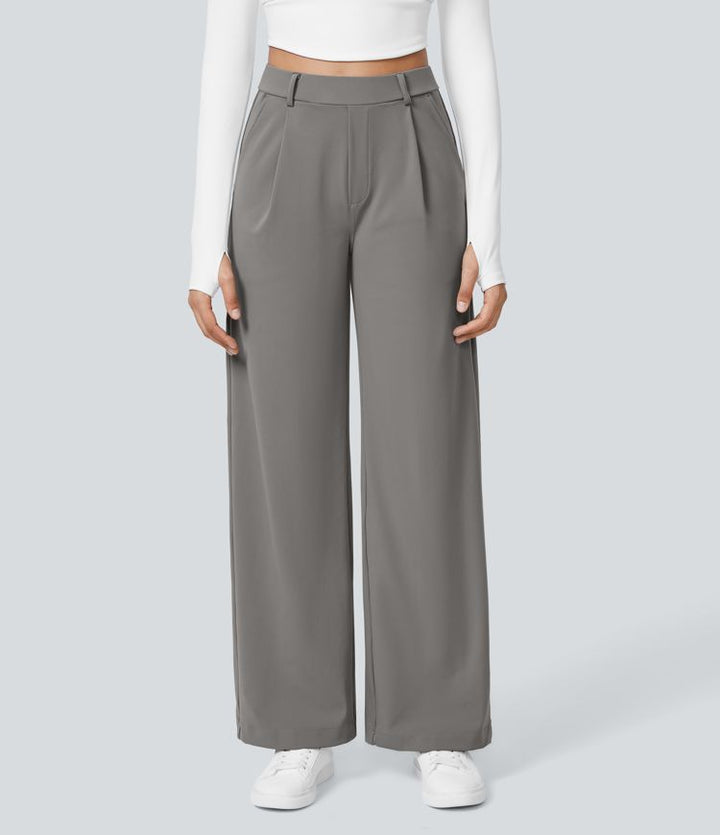 Bianca Linea – Pleated stretch fabric trousers with style &amp; freedom of movement