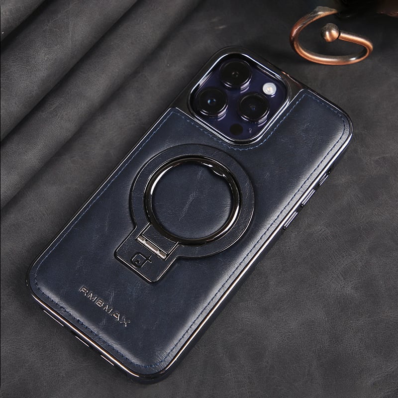 Axel - Luxury leather iPhone case with invisible kickstand