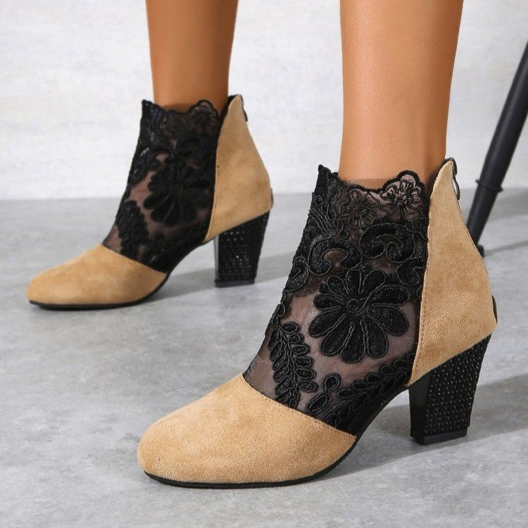 Women's high heels with elegant lace for summer