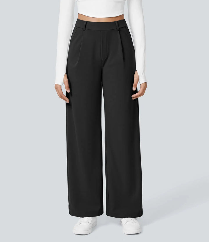 Bianca Linea – Pleated stretch fabric trousers with style &amp; freedom of movement