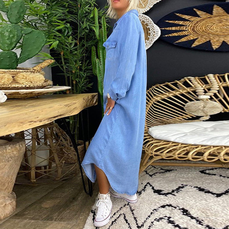 Lilla | Comfortable denim shirt dress