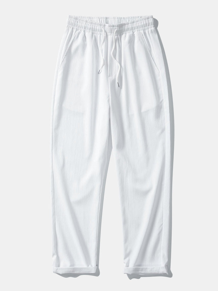 Textured Jacquard Set — Cuban Shirt & Anti-Wrinkle Straight-Leg Trousers