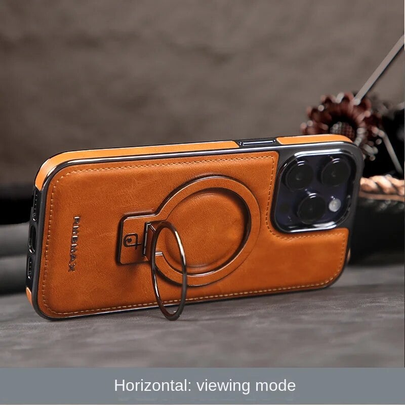 Axel - Luxury leather iPhone case with invisible kickstand