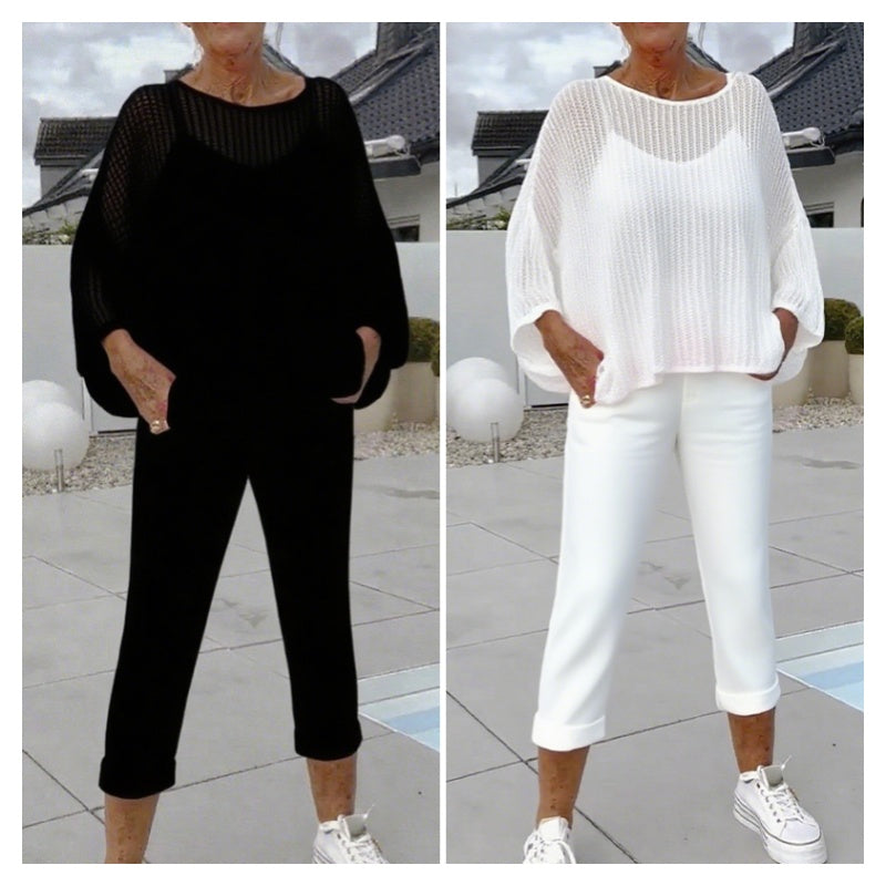 🌸Aloa women's letter print jumpsuit + hollow smock leisure suit