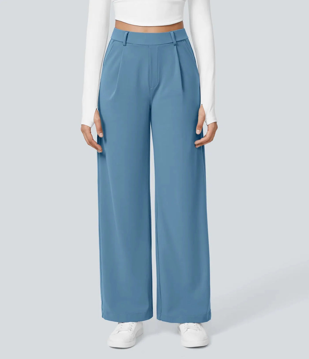 Bianca Linea – Pleated stretch fabric trousers with style &amp; freedom of movement