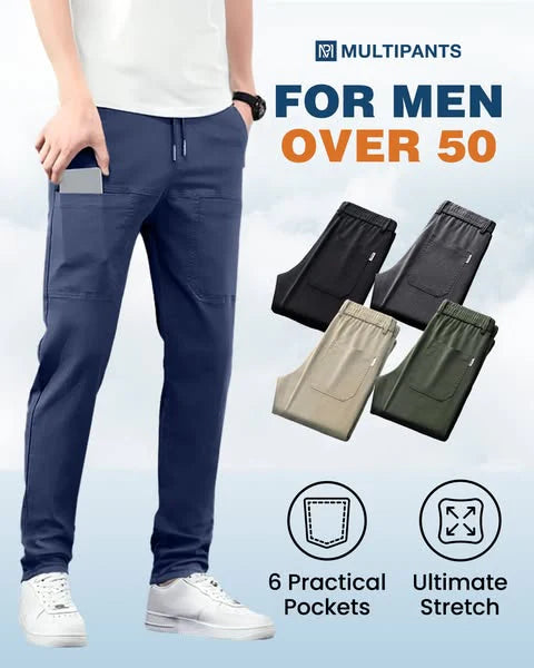 MultiPocket Stretch Cargo Trousers — Tapered Fit