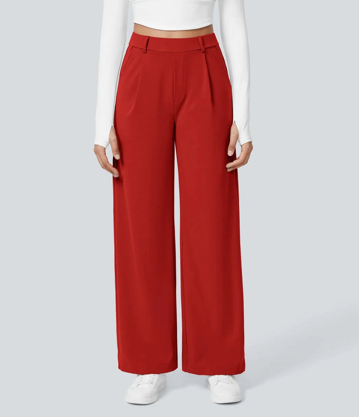 Bianca Linea – Pleated stretch fabric trousers with style &amp; freedom of movement