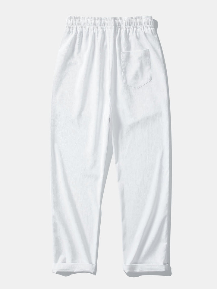 Textured Jacquard Set — Cuban Shirt & Anti-Wrinkle Straight-Leg Trousers