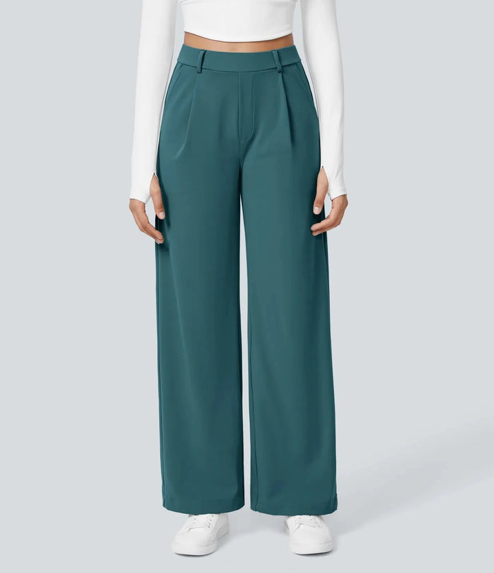 Bianca Linea – Pleated stretch fabric trousers with style &amp; freedom of movement