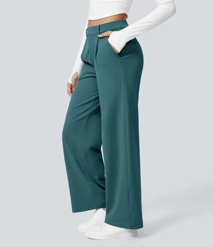 Bianca Linea – Pleated stretch fabric trousers with style &amp; freedom of movement