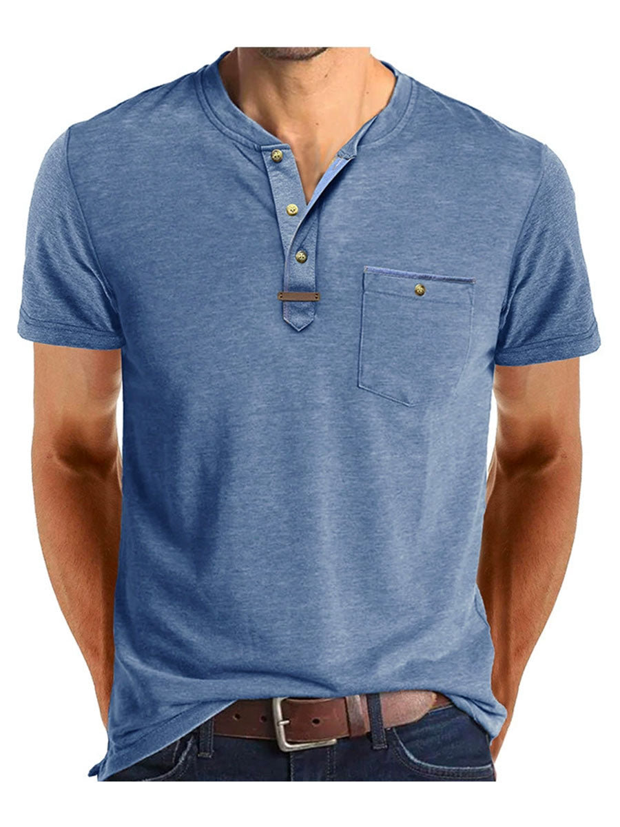 Classic Short-Sleeve Henley T-Shirt — Men's Everyday Essential