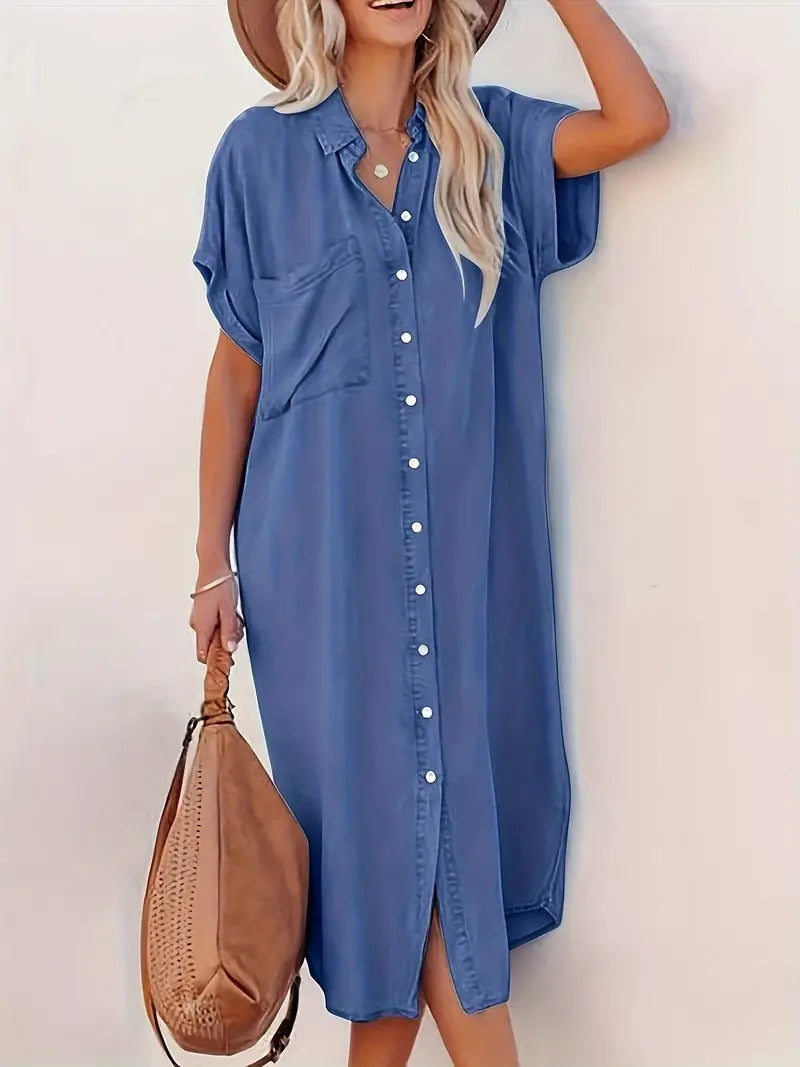 Nina | Shirt dress with fixed pockets