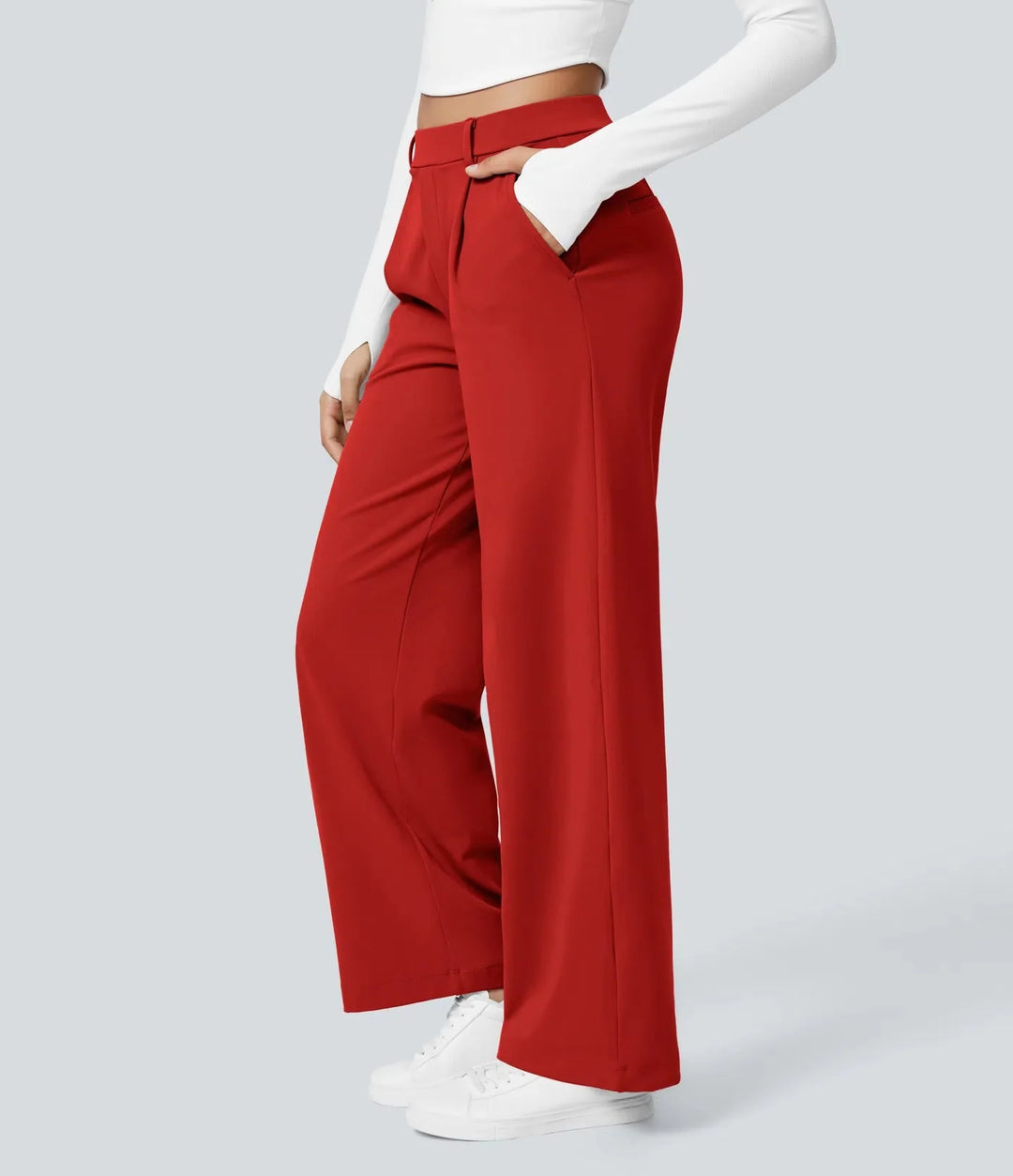 Bianca Linea – Pleated stretch fabric trousers with style &amp; freedom of movement