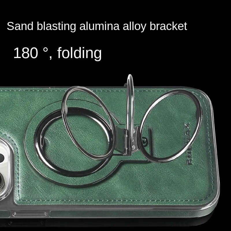 Axel - Luxury leather iPhone case with invisible kickstand