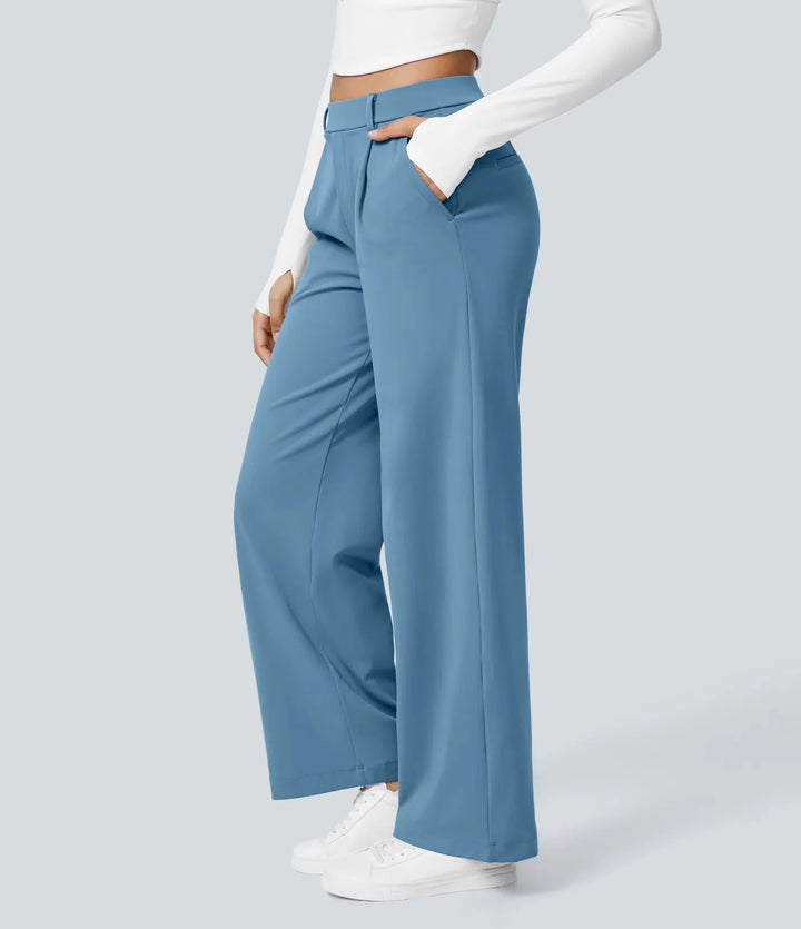 Bianca Linea – Pleated stretch fabric trousers with style &amp; freedom of movement