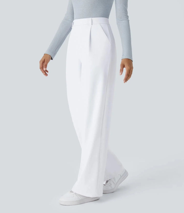 Bianca Linea – Pleated stretch fabric trousers with style &amp; freedom of movement