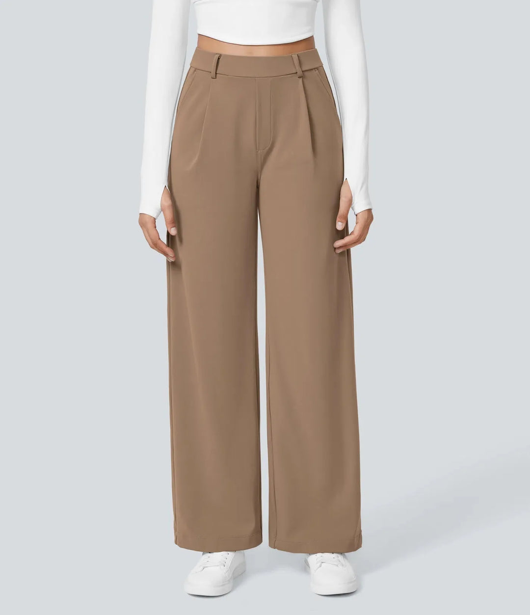 Bianca Linea – Pleated stretch fabric trousers with style &amp; freedom of movement