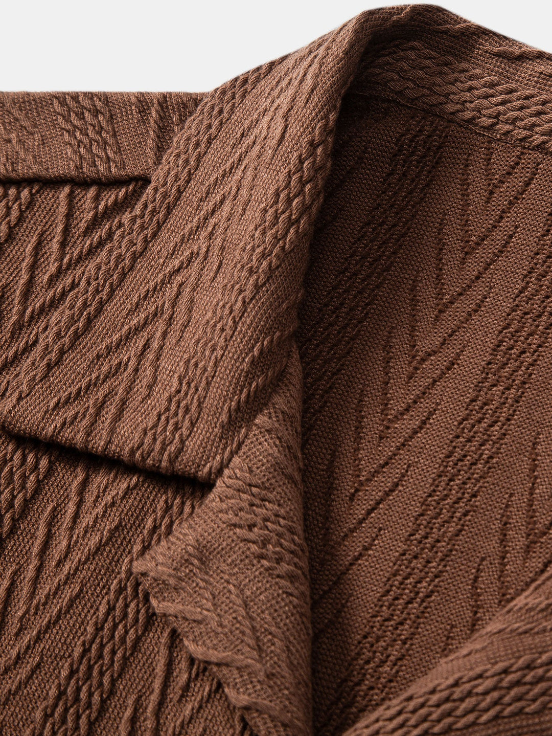 Textured Jacquard Set — Cuban Shirt & Anti-Wrinkle Straight-Leg Trousers