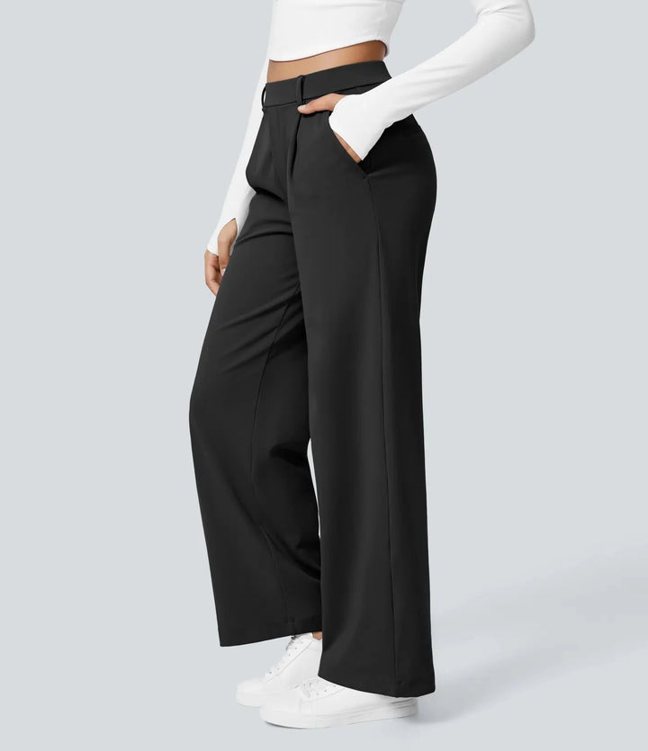 Bianca Linea – Pleated stretch fabric trousers with style &amp; freedom of movement