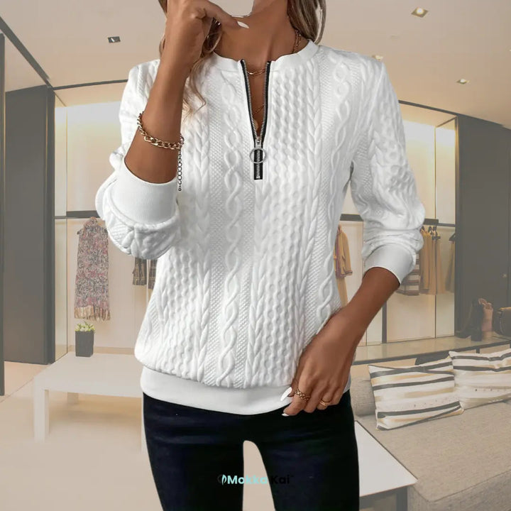 Florence zip-up knit sweatshirt | Elegance &amp; comfort for every day