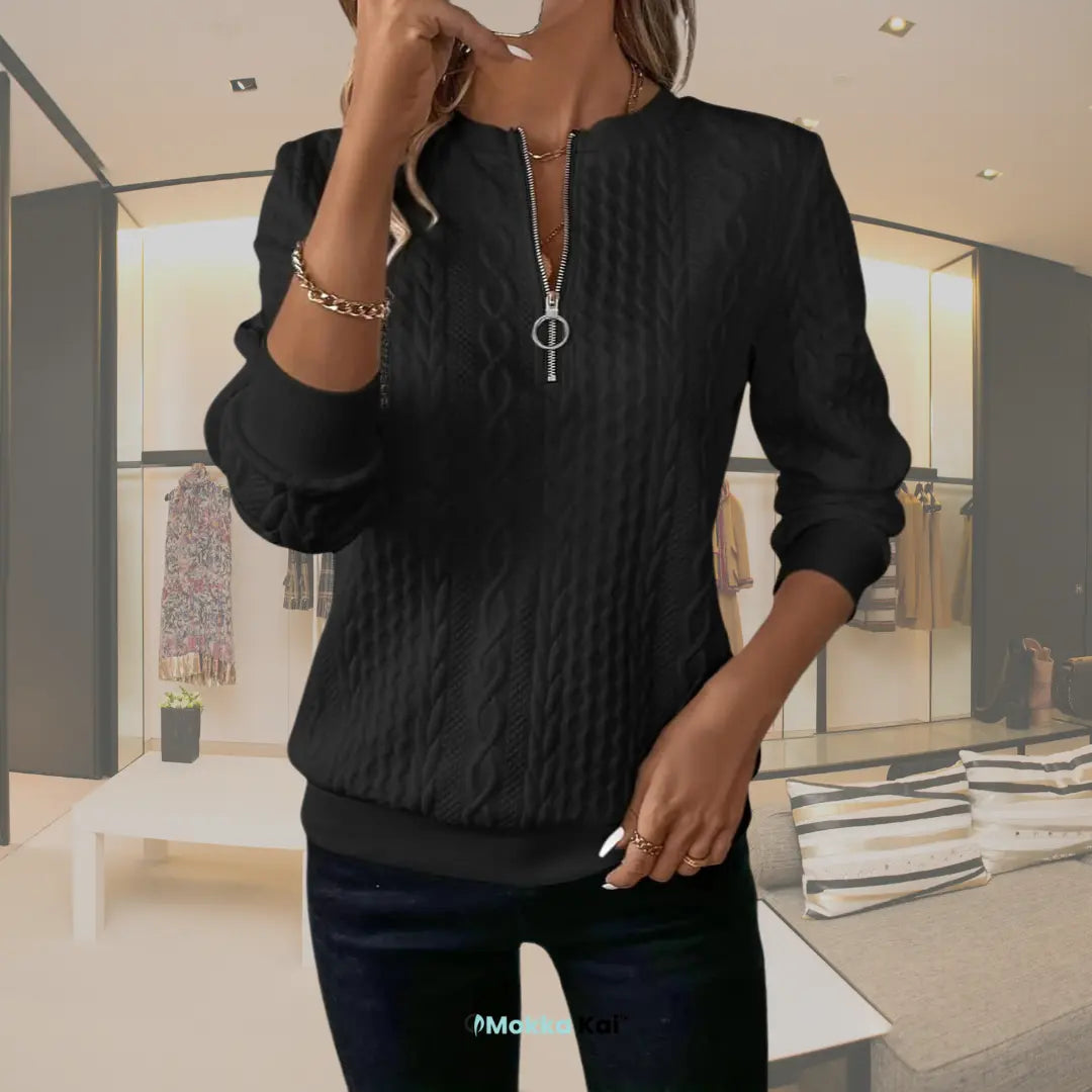 Florence zip-up knit sweatshirt | Elegance &amp; comfort for every day