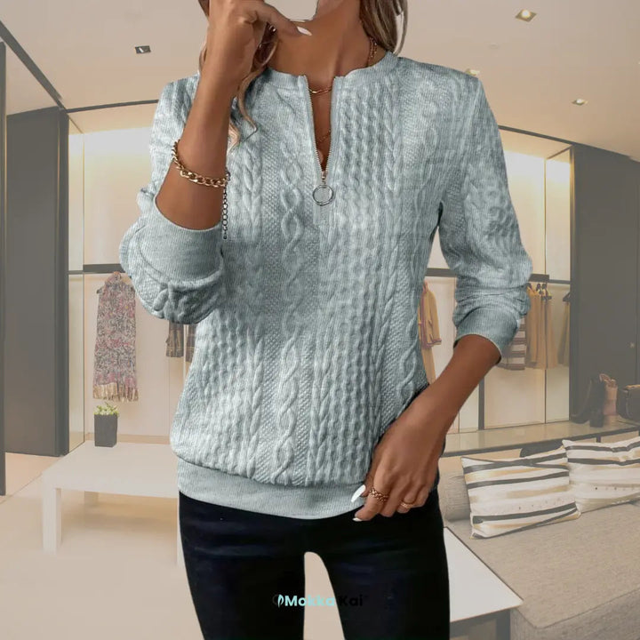 Florence zip-up knit sweatshirt | Elegance &amp; comfort for every day