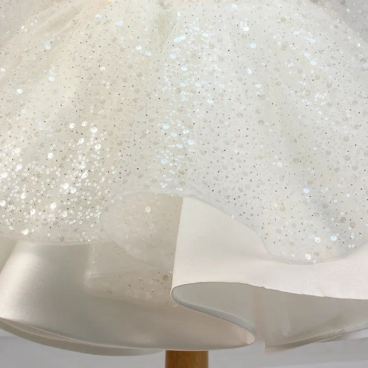 Lola - Girls' Princess Dresses, Bow, Mesh, Long Sleeve, Sequined Christening Gown