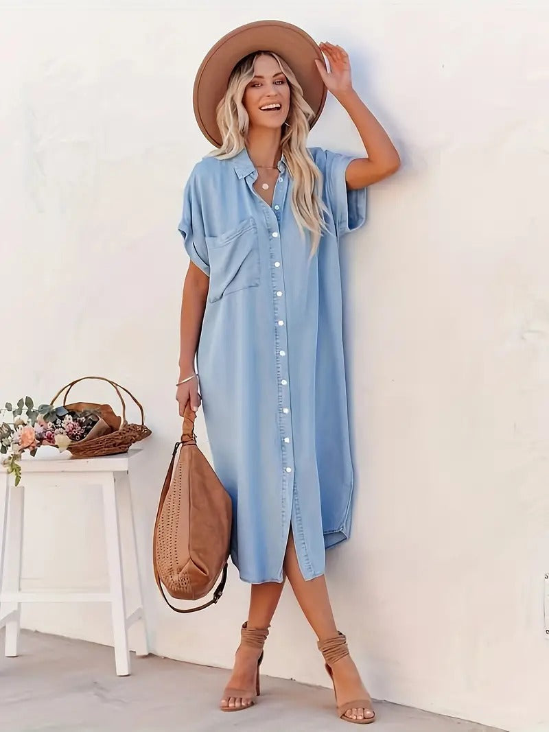 Nina | Shirt dress with fixed pockets