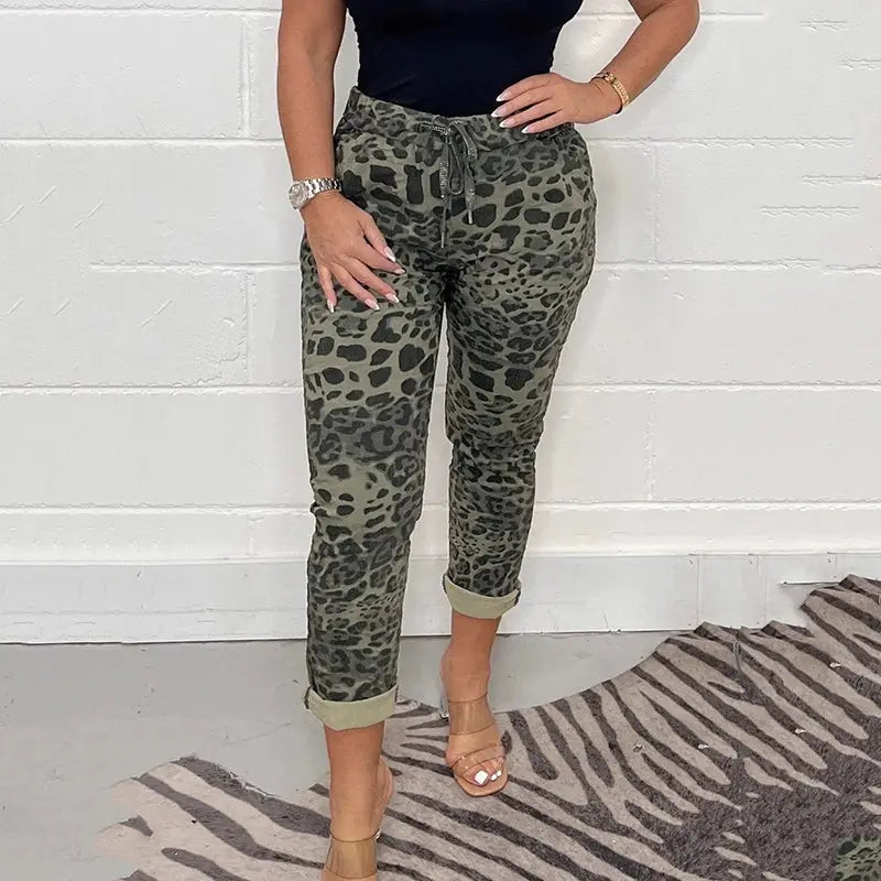 Milli women's camouflage drawstring leisure trousers