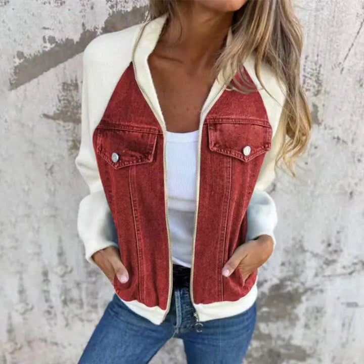Creative denim splicing jacket for women