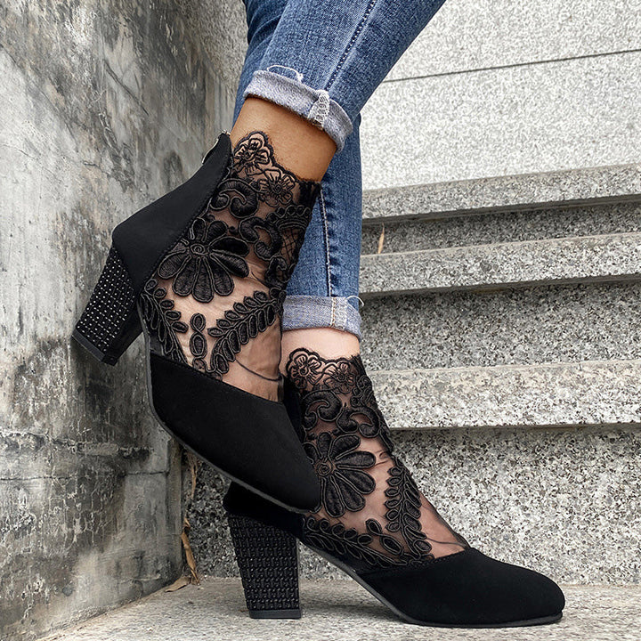 Women's high heels with elegant lace for summer