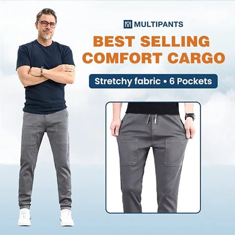 MultiPocket Stretch Cargo Trousers — Tapered Fit