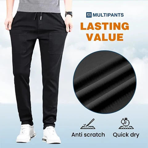 MultiPocket Stretch Cargo Trousers — Tapered Fit