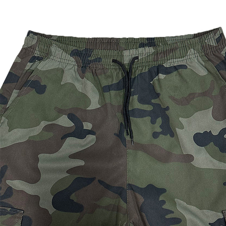 Camo Cargo Shorts — Multi-Pocket, Adjustable Waist