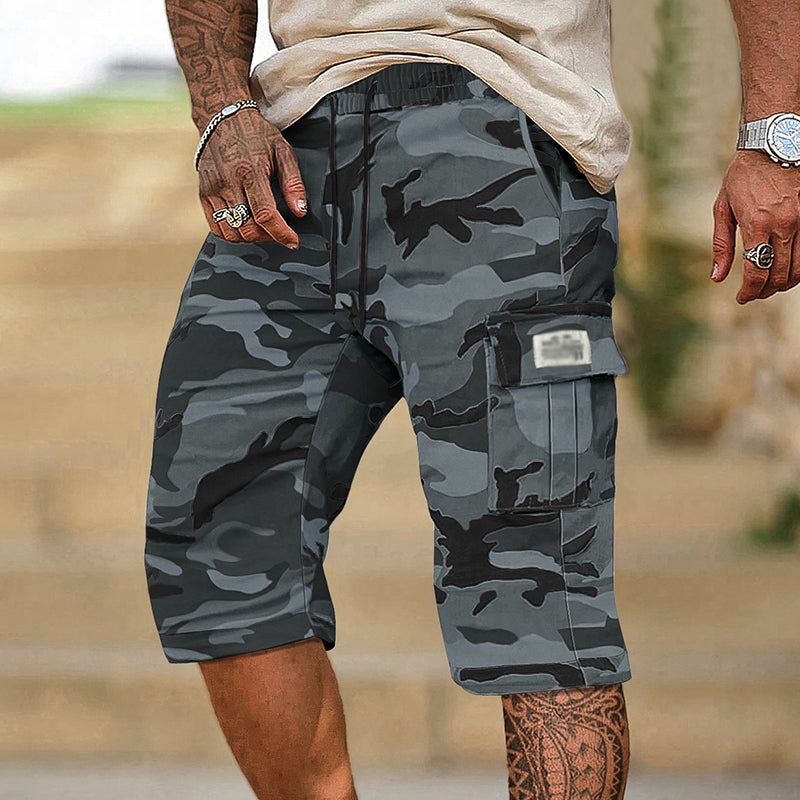 Camo Cargo Shorts — Multi-Pocket, Adjustable Waist