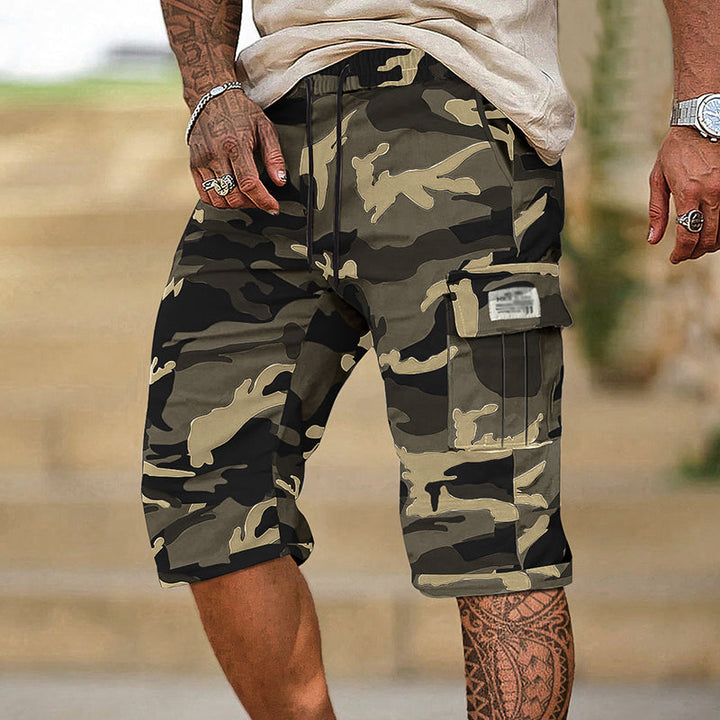 Camo Cargo Shorts — Multi-Pocket, Adjustable Waist